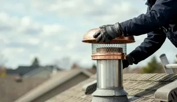 Installing a heavy-duty raccoon-proof chimney cap in Ohio